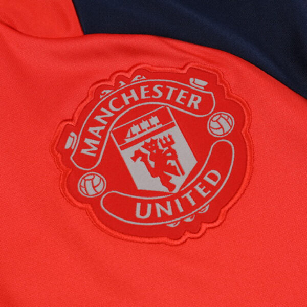 Kids Manchester United 1/2 Zipper Sweat Kit(Top+Pants) Red 2024/25 - Image 8