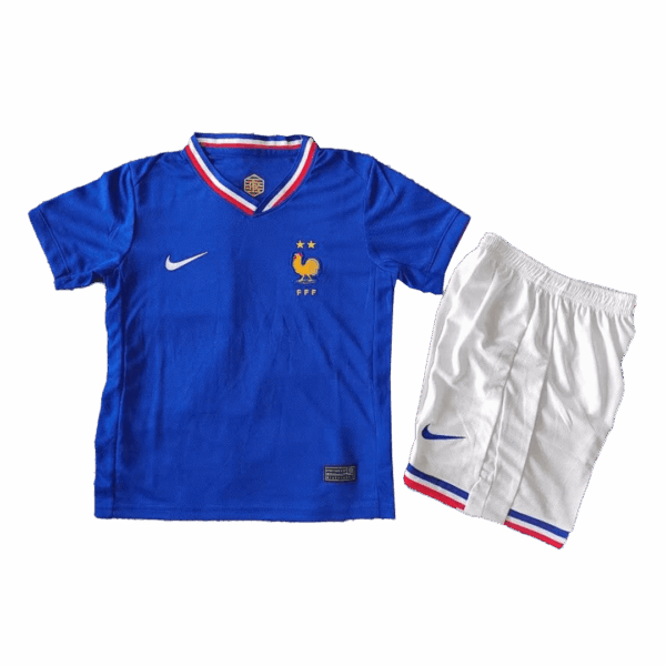 Kids France Home Full Jersey Kit Euro 2024 - Image 2