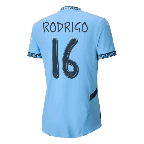 RODRIGO #16 Manchester City Home Match Jersey 2024/25 - UCL Font - Image 3