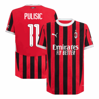 PULISIC #11 AC Milan Home Match Jersey 2024/25 - UCL Font
