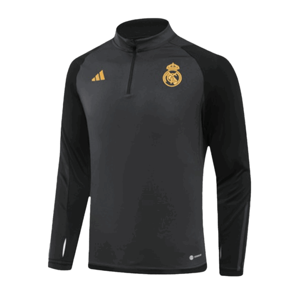 Real Madrid Zipper Sweatshirt Kit(Top+Pants) Black 2023/24 - Image 3