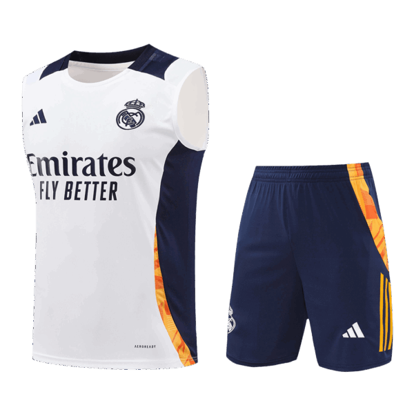 Real Madrid Pre-Match Vest Kit(Jersey+Shorts) 2024/25 - Image 3