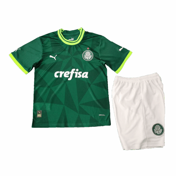 Kids SE Palmeiras Home Jersey Kit Replica 2023/24
