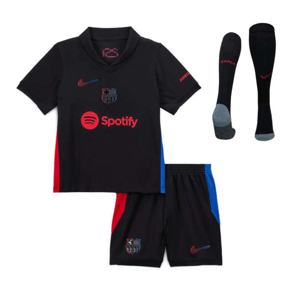 Kids Barcelona Away Full Kit(Jersey+Shorts+Socks) 2024/25 - Image 3